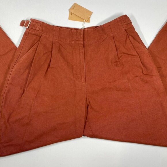 A.P.C. Women's Jodie Cropped Straight Leg Pants Brown Size 6/8 | Front Pleats - Picture 1 of 8